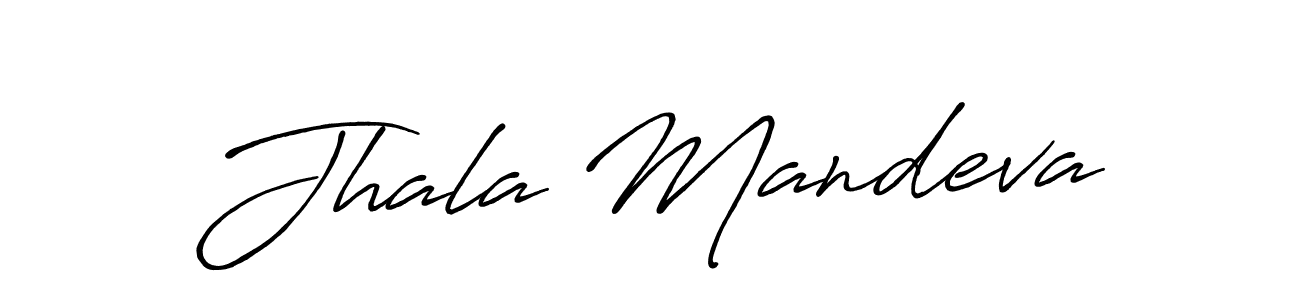 Make a beautiful signature design for name Jhala Mandeva. With this signature (Antro_Vectra_Bolder) style, you can create a handwritten signature for free. Jhala Mandeva signature style 7 images and pictures png