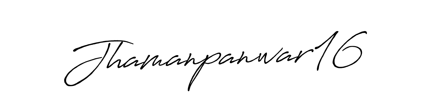 Use a signature maker to create a handwritten signature online. With this signature software, you can design (Antro_Vectra_Bolder) your own signature for name Jhamanpanwar16. Jhamanpanwar16 signature style 7 images and pictures png