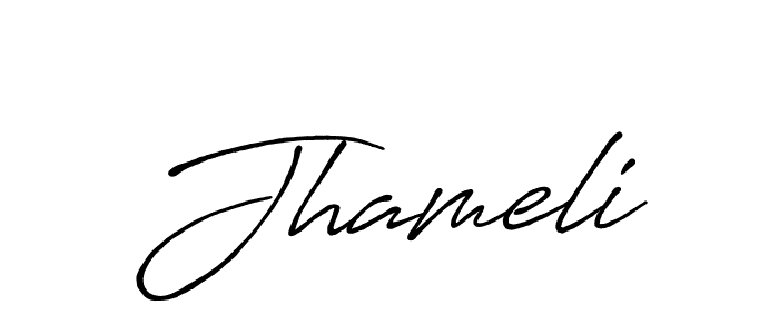 Make a beautiful signature design for name Jhameli. With this signature (Antro_Vectra_Bolder) style, you can create a handwritten signature for free. Jhameli signature style 7 images and pictures png