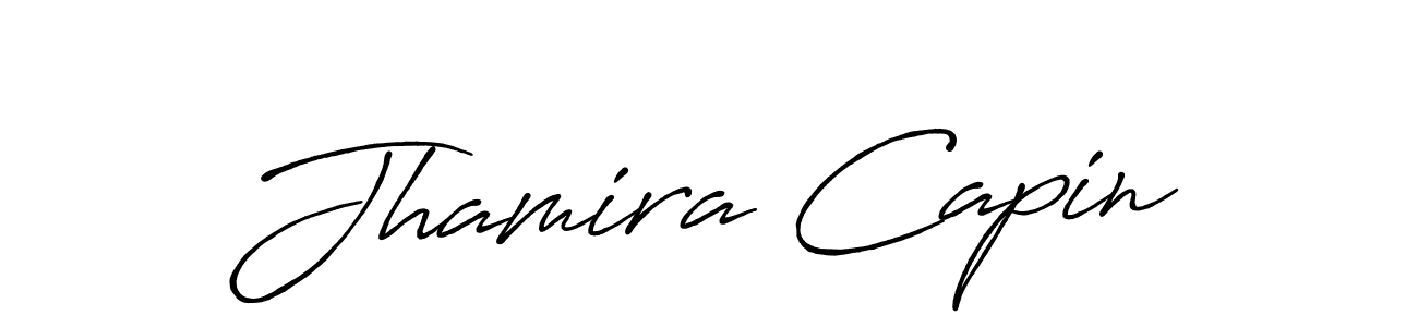 Design your own signature with our free online signature maker. With this signature software, you can create a handwritten (Antro_Vectra_Bolder) signature for name Jhamira Capin. Jhamira Capin signature style 7 images and pictures png