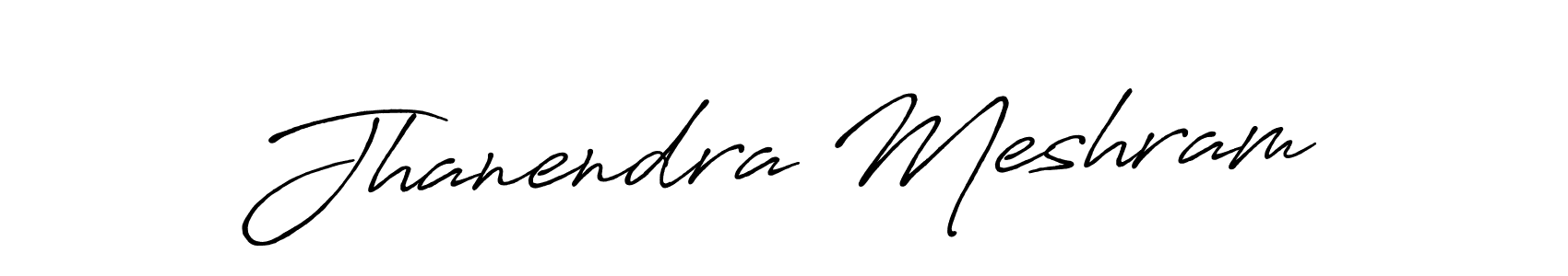 How to make Jhanendra Meshram name signature. Use Antro_Vectra_Bolder style for creating short signs online. This is the latest handwritten sign. Jhanendra Meshram signature style 7 images and pictures png