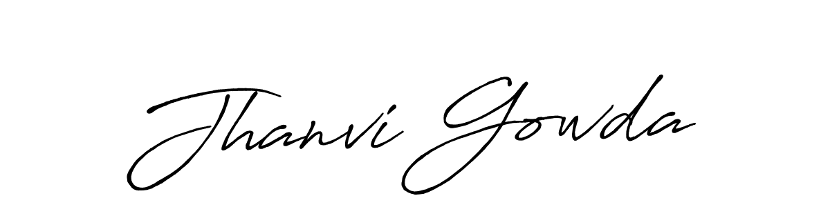 Design your own signature with our free online signature maker. With this signature software, you can create a handwritten (Antro_Vectra_Bolder) signature for name Jhanvi Gowda. Jhanvi Gowda signature style 7 images and pictures png