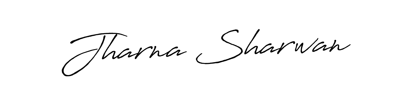 How to make Jharna Sharwan name signature. Use Antro_Vectra_Bolder style for creating short signs online. This is the latest handwritten sign. Jharna Sharwan signature style 7 images and pictures png