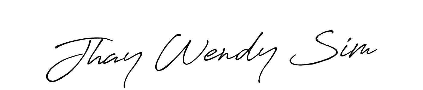 Use a signature maker to create a handwritten signature online. With this signature software, you can design (Antro_Vectra_Bolder) your own signature for name Jhay Wendy Sim. Jhay Wendy Sim signature style 7 images and pictures png