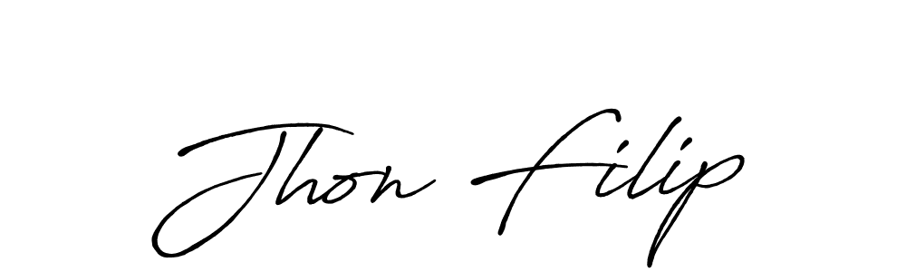 It looks lik you need a new signature style for name Jhon Filip. Design unique handwritten (Antro_Vectra_Bolder) signature with our free signature maker in just a few clicks. Jhon Filip signature style 7 images and pictures png