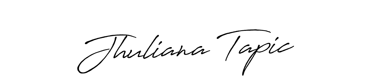 Antro_Vectra_Bolder is a professional signature style that is perfect for those who want to add a touch of class to their signature. It is also a great choice for those who want to make their signature more unique. Get Jhuliana Tapic name to fancy signature for free. Jhuliana Tapic signature style 7 images and pictures png