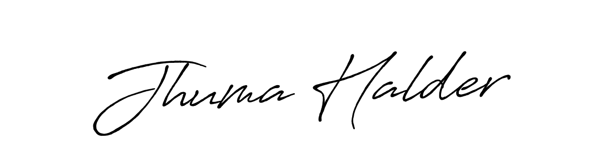 Create a beautiful signature design for name Jhuma Halder. With this signature (Antro_Vectra_Bolder) fonts, you can make a handwritten signature for free. Jhuma Halder signature style 7 images and pictures png