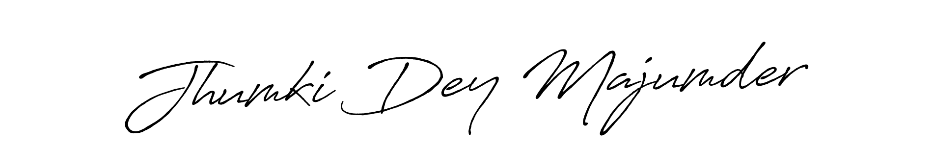 How to make Jhumki Dey Majumder name signature. Use Antro_Vectra_Bolder style for creating short signs online. This is the latest handwritten sign. Jhumki Dey Majumder signature style 7 images and pictures png