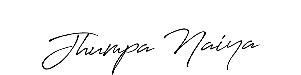 Make a beautiful signature design for name Jhumpa Naiya. With this signature (Antro_Vectra_Bolder) style, you can create a handwritten signature for free. Jhumpa Naiya signature style 7 images and pictures png