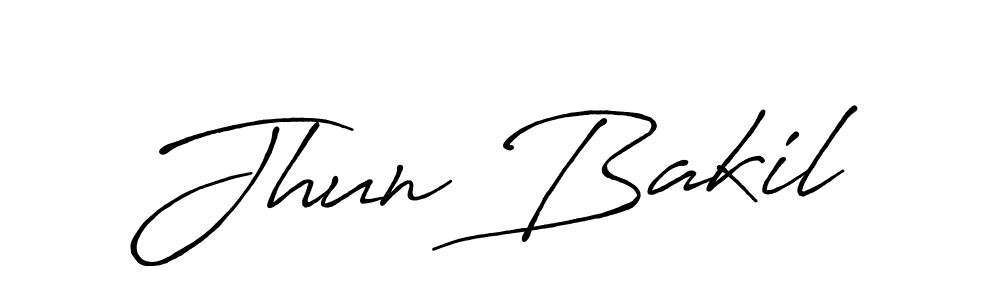 Use a signature maker to create a handwritten signature online. With this signature software, you can design (Antro_Vectra_Bolder) your own signature for name Jhun Bakil. Jhun Bakil signature style 7 images and pictures png