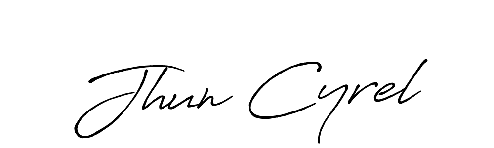 Use a signature maker to create a handwritten signature online. With this signature software, you can design (Antro_Vectra_Bolder) your own signature for name Jhun Cyrel. Jhun Cyrel signature style 7 images and pictures png