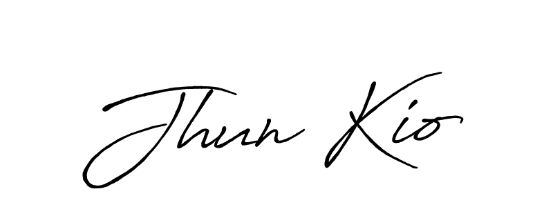 Create a beautiful signature design for name Jhun Kio. With this signature (Antro_Vectra_Bolder) fonts, you can make a handwritten signature for free. Jhun Kio signature style 7 images and pictures png