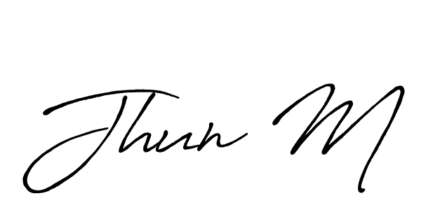 Similarly Antro_Vectra_Bolder is the best handwritten signature design. Signature creator online .You can use it as an online autograph creator for name Jhun M. Jhun M signature style 7 images and pictures png