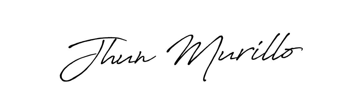 Jhun Murillo stylish signature style. Best Handwritten Sign (Antro_Vectra_Bolder) for my name. Handwritten Signature Collection Ideas for my name Jhun Murillo. Jhun Murillo signature style 7 images and pictures png