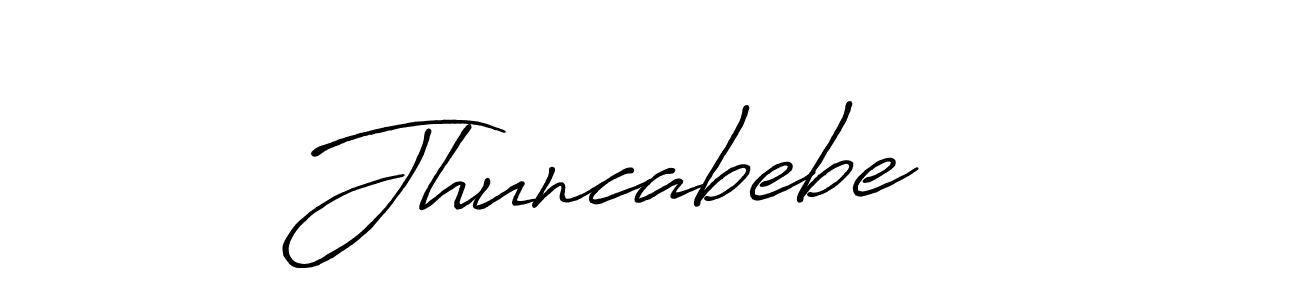How to make Jhuncabebe    name signature. Use Antro_Vectra_Bolder style for creating short signs online. This is the latest handwritten sign. Jhuncabebe    signature style 7 images and pictures png
