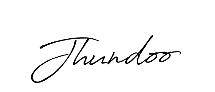 Create a beautiful signature design for name Jhundoo. With this signature (Antro_Vectra_Bolder) fonts, you can make a handwritten signature for free. Jhundoo signature style 7 images and pictures png