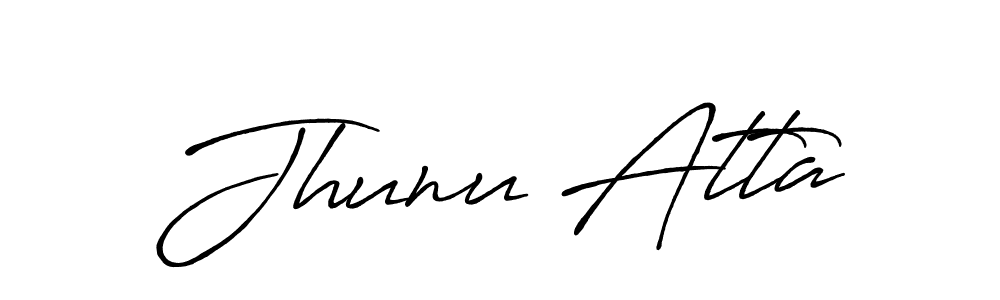 Also You can easily find your signature by using the search form. We will create Jhunu Atta name handwritten signature images for you free of cost using Antro_Vectra_Bolder sign style. Jhunu Atta signature style 7 images and pictures png