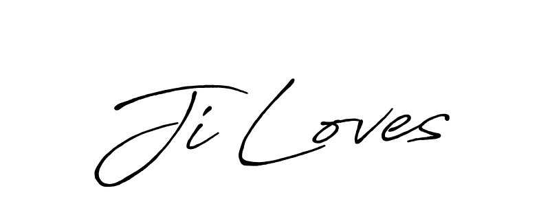 How to make Ji Loves signature? Antro_Vectra_Bolder is a professional autograph style. Create handwritten signature for Ji Loves name. Ji Loves signature style 7 images and pictures png