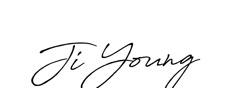 You should practise on your own different ways (Antro_Vectra_Bolder) to write your name (Ji Young) in signature. don't let someone else do it for you. Ji Young signature style 7 images and pictures png