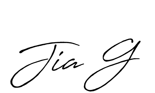 The best way (Antro_Vectra_Bolder) to make a short signature is to pick only two or three words in your name. The name Jia G include a total of six letters. For converting this name. Jia G signature style 7 images and pictures png