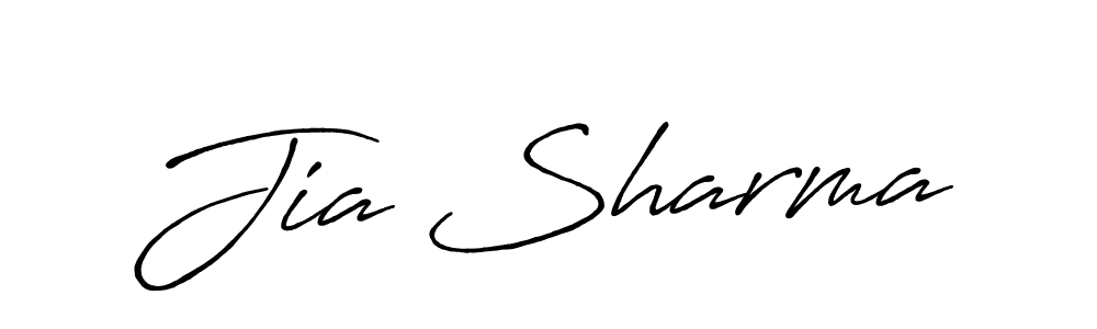 Create a beautiful signature design for name Jia Sharma. With this signature (Antro_Vectra_Bolder) fonts, you can make a handwritten signature for free. Jia Sharma signature style 7 images and pictures png