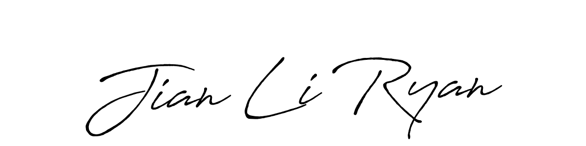 Create a beautiful signature design for name Jian Li Ryan. With this signature (Antro_Vectra_Bolder) fonts, you can make a handwritten signature for free. Jian Li Ryan signature style 7 images and pictures png