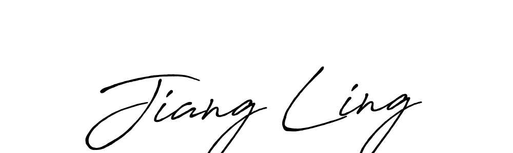 Make a beautiful signature design for name Jiang Ling. With this signature (Antro_Vectra_Bolder) style, you can create a handwritten signature for free. Jiang Ling signature style 7 images and pictures png