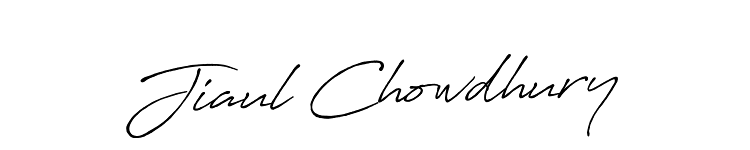 Create a beautiful signature design for name Jiaul Chowdhury. With this signature (Antro_Vectra_Bolder) fonts, you can make a handwritten signature for free. Jiaul Chowdhury signature style 7 images and pictures png