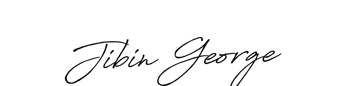 Jibin George stylish signature style. Best Handwritten Sign (Antro_Vectra_Bolder) for my name. Handwritten Signature Collection Ideas for my name Jibin George. Jibin George signature style 7 images and pictures png