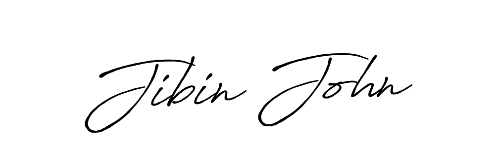 Jibin John stylish signature style. Best Handwritten Sign (Antro_Vectra_Bolder) for my name. Handwritten Signature Collection Ideas for my name Jibin John. Jibin John signature style 7 images and pictures png