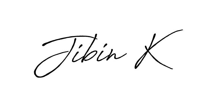 How to make Jibin K name signature. Use Antro_Vectra_Bolder style for creating short signs online. This is the latest handwritten sign. Jibin K signature style 7 images and pictures png