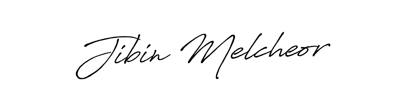 Jibin Melcheor stylish signature style. Best Handwritten Sign (Antro_Vectra_Bolder) for my name. Handwritten Signature Collection Ideas for my name Jibin Melcheor. Jibin Melcheor signature style 7 images and pictures png