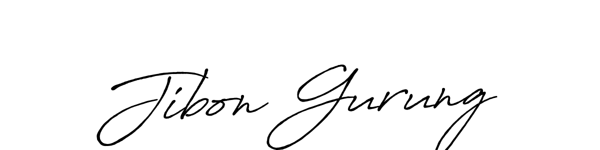 Make a beautiful signature design for name Jibon Gurung. With this signature (Antro_Vectra_Bolder) style, you can create a handwritten signature for free. Jibon Gurung signature style 7 images and pictures png