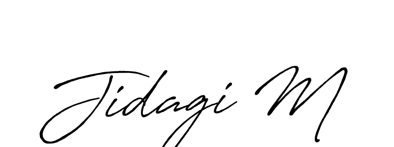 Make a beautiful signature design for name Jidagi M. With this signature (Antro_Vectra_Bolder) style, you can create a handwritten signature for free. Jidagi M signature style 7 images and pictures png