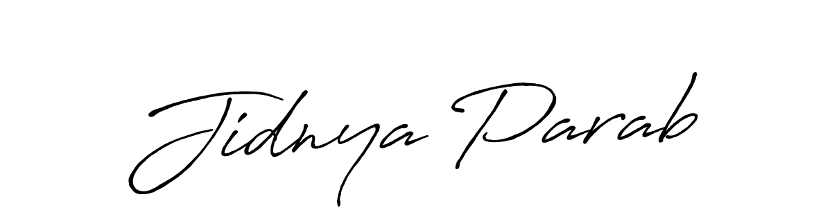 Jidnya Parab stylish signature style. Best Handwritten Sign (Antro_Vectra_Bolder) for my name. Handwritten Signature Collection Ideas for my name Jidnya Parab. Jidnya Parab signature style 7 images and pictures png