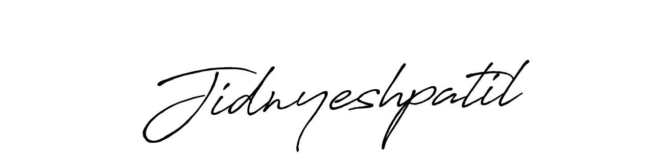 Create a beautiful signature design for name Jidnyeshpatil. With this signature (Antro_Vectra_Bolder) fonts, you can make a handwritten signature for free. Jidnyeshpatil signature style 7 images and pictures png