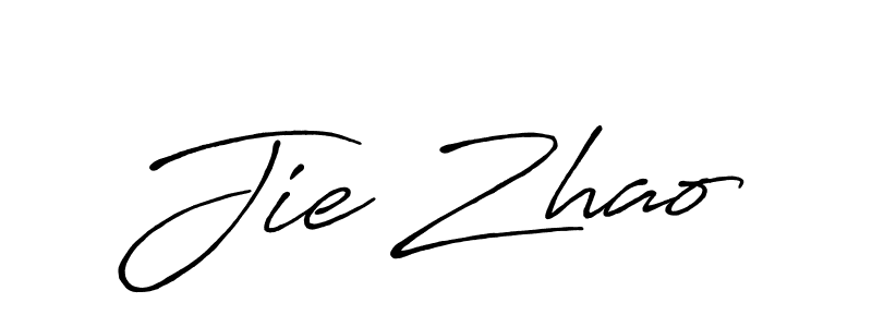 Make a beautiful signature design for name Jie Zhao. With this signature (Antro_Vectra_Bolder) style, you can create a handwritten signature for free. Jie Zhao signature style 7 images and pictures png