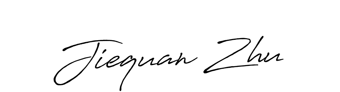 How to make Jiequan Zhu name signature. Use Antro_Vectra_Bolder style for creating short signs online. This is the latest handwritten sign. Jiequan Zhu signature style 7 images and pictures png