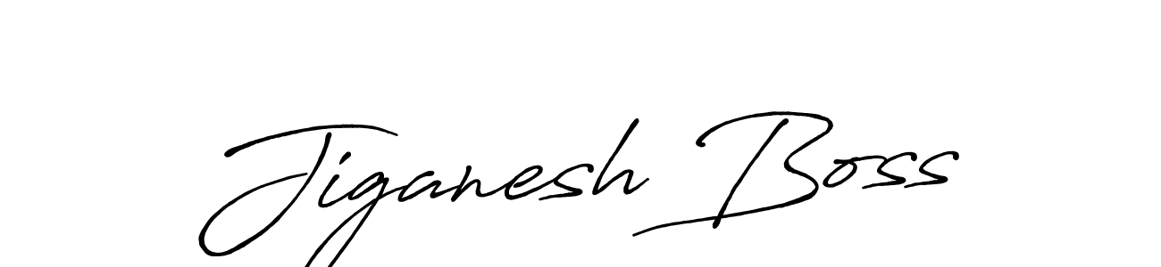 Jiganesh Boss stylish signature style. Best Handwritten Sign (Antro_Vectra_Bolder) for my name. Handwritten Signature Collection Ideas for my name Jiganesh Boss. Jiganesh Boss signature style 7 images and pictures png