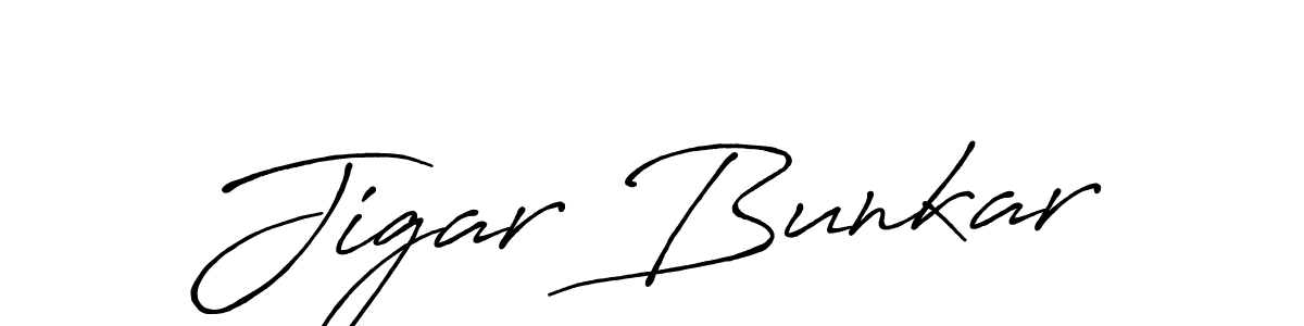 Also we have Jigar Bunkar name is the best signature style. Create professional handwritten signature collection using Antro_Vectra_Bolder autograph style. Jigar Bunkar signature style 7 images and pictures png