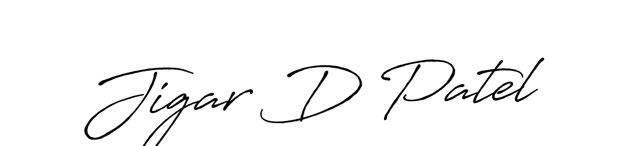 How to make Jigar D Patel name signature. Use Antro_Vectra_Bolder style for creating short signs online. This is the latest handwritten sign. Jigar D Patel signature style 7 images and pictures png