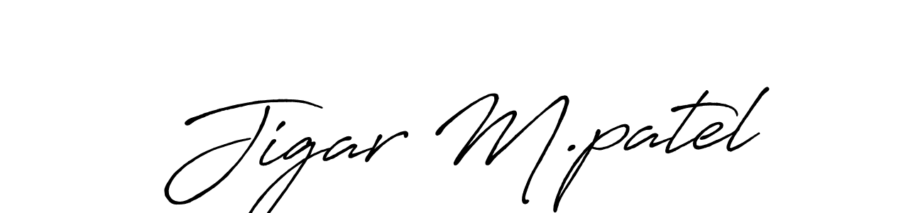 Also You can easily find your signature by using the search form. We will create Jigar M.patel name handwritten signature images for you free of cost using Antro_Vectra_Bolder sign style. Jigar M.patel signature style 7 images and pictures png