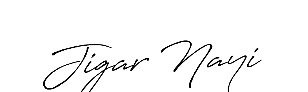 Design your own signature with our free online signature maker. With this signature software, you can create a handwritten (Antro_Vectra_Bolder) signature for name Jigar Nayi. Jigar Nayi signature style 7 images and pictures png