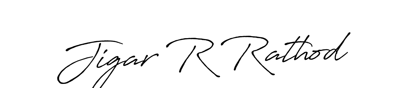 Use a signature maker to create a handwritten signature online. With this signature software, you can design (Antro_Vectra_Bolder) your own signature for name Jigar R Rathod. Jigar R Rathod signature style 7 images and pictures png