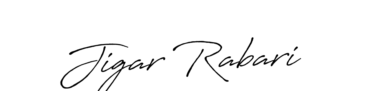 Create a beautiful signature design for name Jigar Rabari. With this signature (Antro_Vectra_Bolder) fonts, you can make a handwritten signature for free. Jigar Rabari signature style 7 images and pictures png