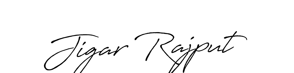 The best way (Antro_Vectra_Bolder) to make a short signature is to pick only two or three words in your name. The name Jigar Rajput include a total of six letters. For converting this name. Jigar Rajput signature style 7 images and pictures png