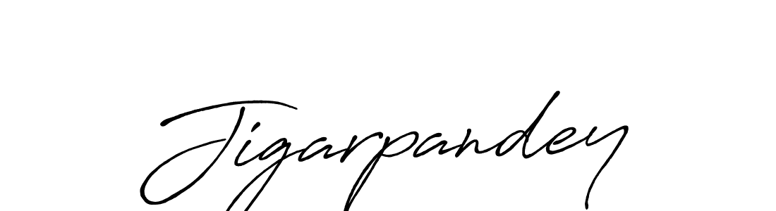 Make a beautiful signature design for name Jigarpandey. With this signature (Antro_Vectra_Bolder) style, you can create a handwritten signature for free. Jigarpandey signature style 7 images and pictures png