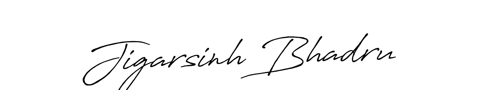 Jigarsinh Bhadru stylish signature style. Best Handwritten Sign (Antro_Vectra_Bolder) for my name. Handwritten Signature Collection Ideas for my name Jigarsinh Bhadru. Jigarsinh Bhadru signature style 7 images and pictures png