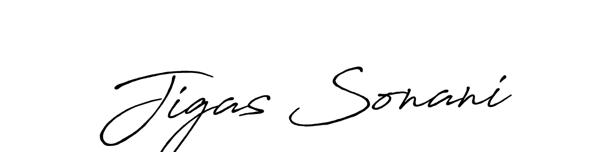 Use a signature maker to create a handwritten signature online. With this signature software, you can design (Antro_Vectra_Bolder) your own signature for name Jigas Sonani. Jigas Sonani signature style 7 images and pictures png