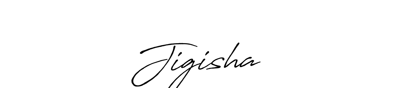 Use a signature maker to create a handwritten signature online. With this signature software, you can design (Antro_Vectra_Bolder) your own signature for name Jigisha ❤️. Jigisha ❤️ signature style 7 images and pictures png